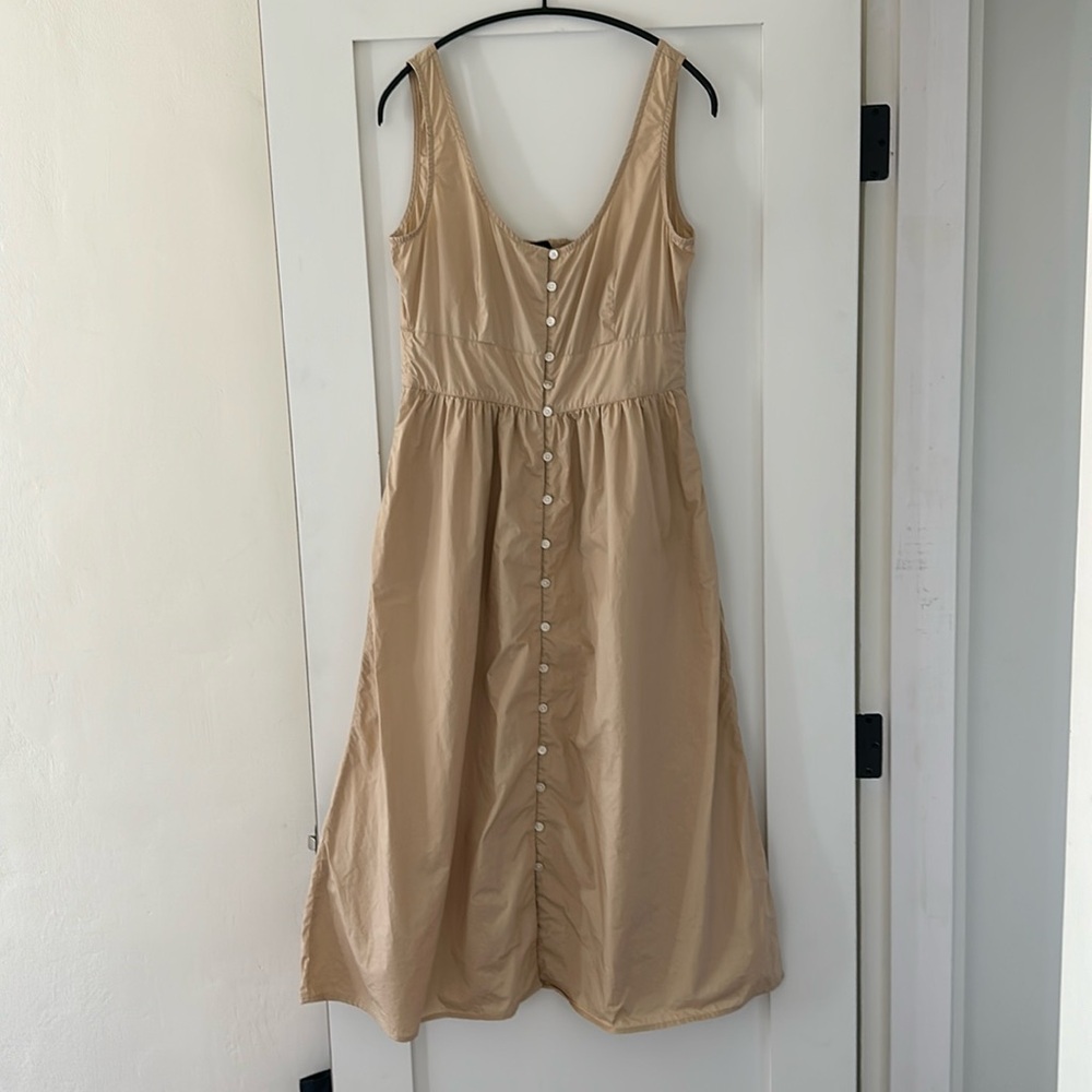 J Crew Button-front cotton poplin dress - Dark Beechwood - Size 6